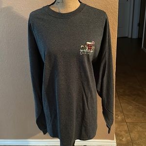 Dark gray long sleeve Christmas T-shirt